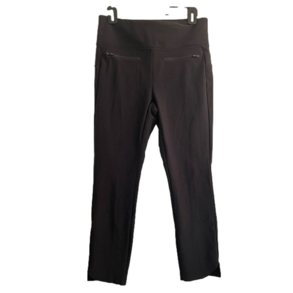 Athleta Black Front-Zip Stellar Crop Pants